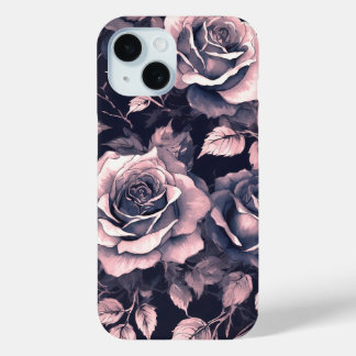 Elegant Pastel Pink Roses iPhone 15 Case