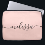 Elegant Pastel Pink Signature Script Name Laptop Sleeve<br><div class="desc">Modern Minimalist Pink Signature Script Laptop Sleeve. Personalise this simple and minimal design with your name or initials.</div>
