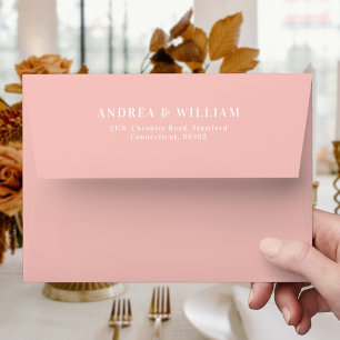 Elegant Pastel Pink Wedding  Envelope