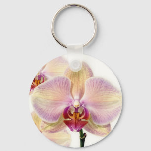 Elegant Pastel Purple Orchid Bloom Key Ring