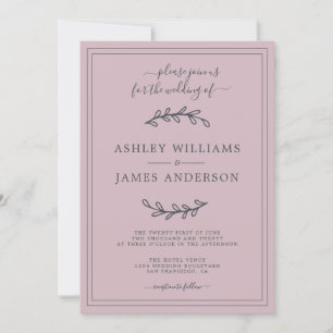Elegant Pastel Purple Wedding invitation