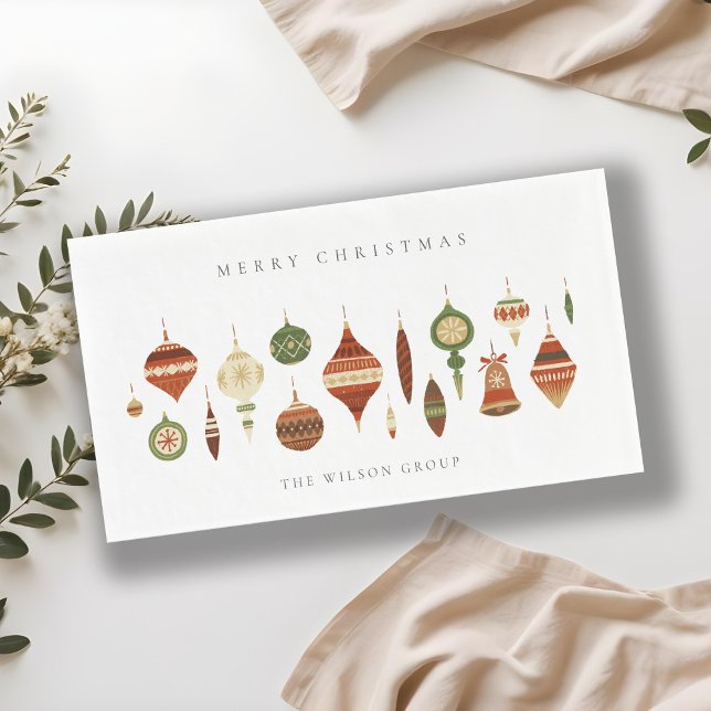 ELEGANT PASTEL RED GREEN STAR CHIRSTMAS ORNAMENTS NAPKIN (Creator Uploaded)