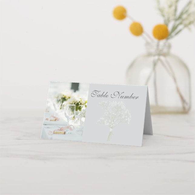 Elegant Pastel Romantic Wedding Table Save the  Place Card (Front)