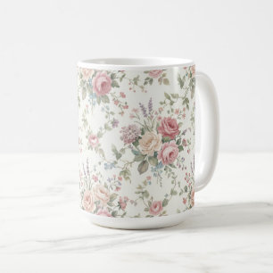 Elegant Pastel Roses Shabby Chic Coffee Mug