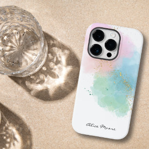 Elegant Pastel & Sparkle Watercolor   Script Name Case-Mate iPhone 14 Pro Case