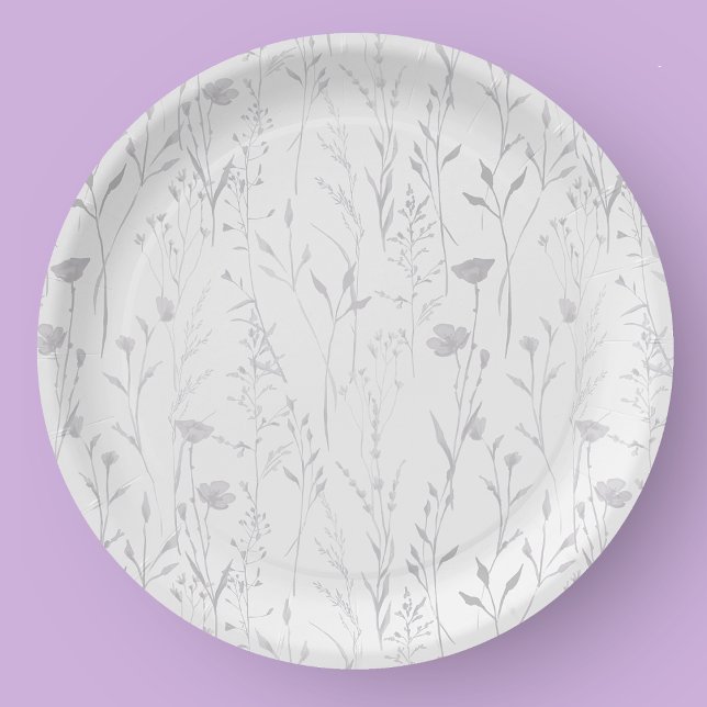 Elegant Pastel Spring Boho Wildflower  Paper Plate (Elegant Pastel Spring Boho Wildflower Paper Plates)