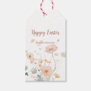 Elegant Pastel Spring Floral Happy Easter Gift Tags