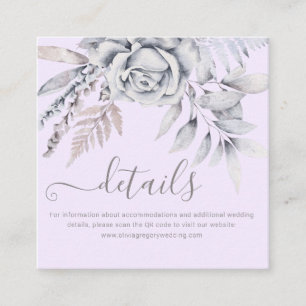 Elegant Pastel Spring Flower QR Wedding Details Enclosure Card