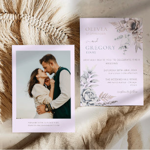 Elegant Pastel Spring Watercolor Flower Wedding  Invitation