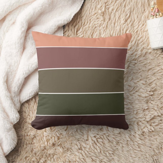 Elegant Pastel Striped Pattern Fall Thankgiving Cushion (Blanket)