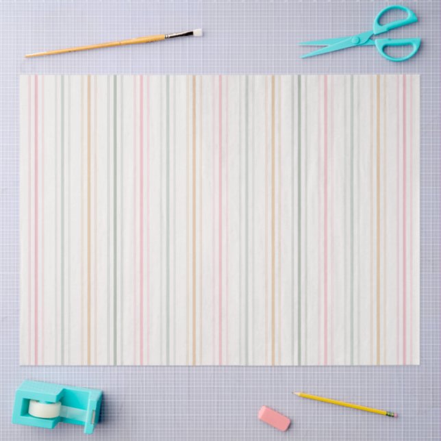 Elegant Pastel Stripes Tissue Paper (Craft)