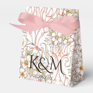 Elegant Pastel Vintage Floral Arch Wedding  Favour Box