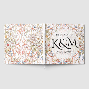 Elegant Pastel Vintage Floral Arch Wedding Guest Book