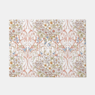 Elegant Pastel Vintage Floral Doormat