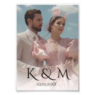 Elegant Pastel Vintage picture Wedding Photo Print