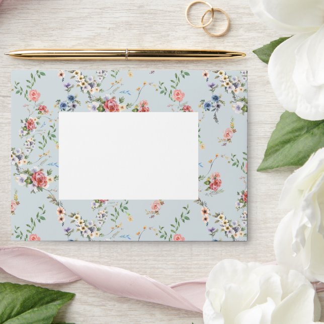 Elegant Pastel Watercolor Boho Floral  Envelope (Wedding)