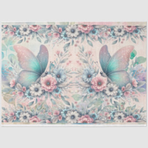 Elegant Pastel Watercolor Butterflies Decoupage Tissue Paper
