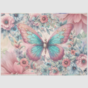 Elegant Pastel Watercolor Butterflies Decoupage Tissue Paper