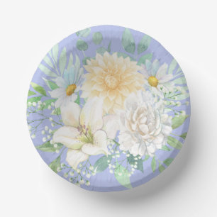 Elegant Pastel Watercolor Floral Garden Flowers Paper Plate