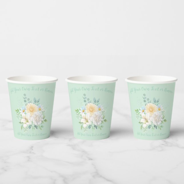 Elegant Pastel Watercolor Garden Flowers Party Paper Cups (Multi)
