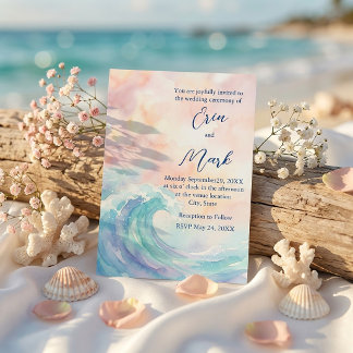 Elegant Pastel Watercolor Invitation | Soft Blush 