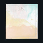 Elegant Pastel Watercolor Monogrammed Notepad<br><div class="desc">Elegant monogrammed notepad with pastel watercolor background.</div>