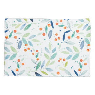 Elegant Pastel Watercolors Botanical Pattern Pillowcase