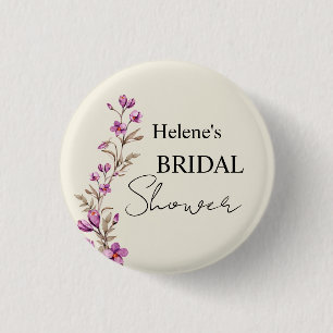 Elegant Pastel Wildflower Boho Bridal Shower 3 Cm Round Badge