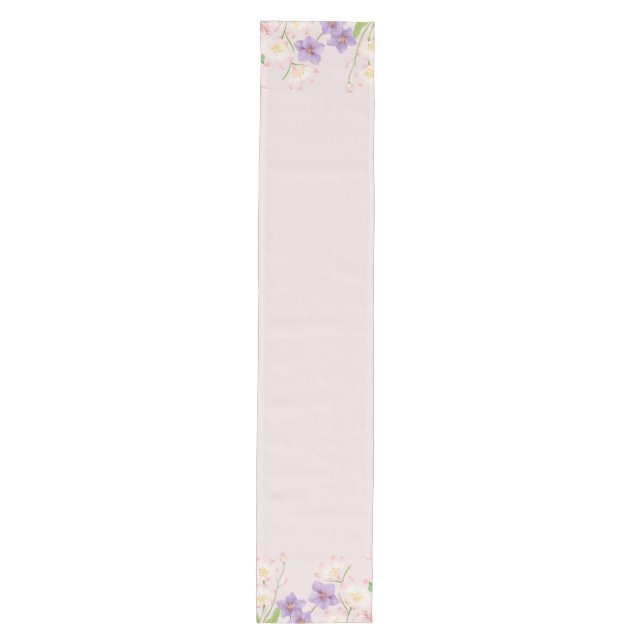 Elegant Pastel Wildflower Border Table Runner (Front)