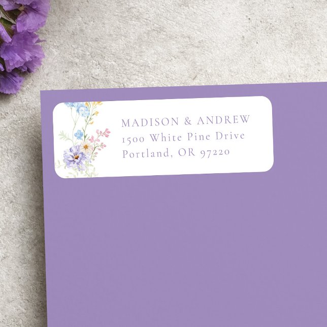 Elegant Pastel Wildflower Wedding Return Address (Creator Uploaded)