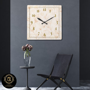 Elegant Pastel Yellow Flower Wall Clock