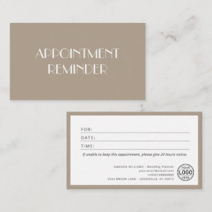 Elegant Patient Appointment Reminder Cards
