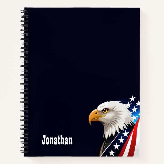 Elegant Patriotic Eagle Minimalist Notebook (Front)