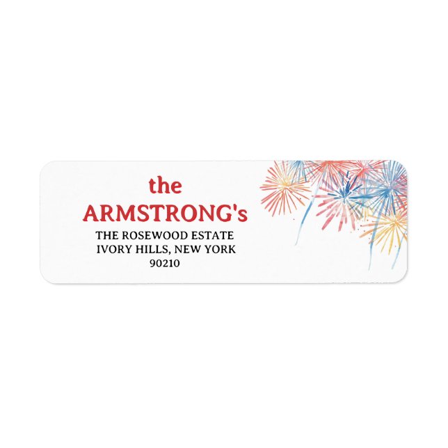 Elegant Patriotic Fireworks | 4th of July Wedding  (Front)