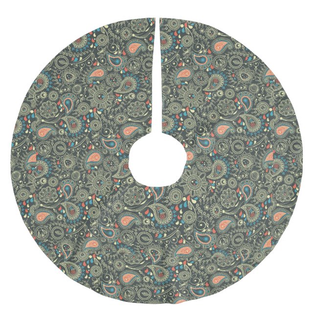 Elegant Pattern Brushed Polyester Tree Skirt (Front)