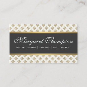 Elegant Pattern Gold Trim Business Card