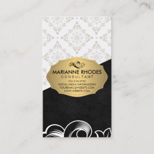 Elegant Pattern / Gold with Element / Colour Block Business Card