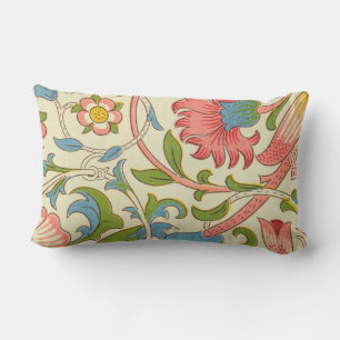 Elegant pattern of Willam Morris pastel retro Lumbar Cushion