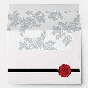 Elegant Pattern & Wax Seal 5x7 Wedding Invitation Envelope