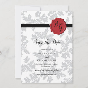 Elegant Pattern & Wax Seal Wedding Save The Date
