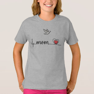 Elegant Peace Dove Mum Heartbeat - Custom Baby Bod T-Shirt
