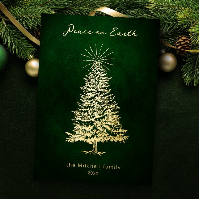 Elegant Peace on Earth Gold Christmas Tree (Creator Uploaded)