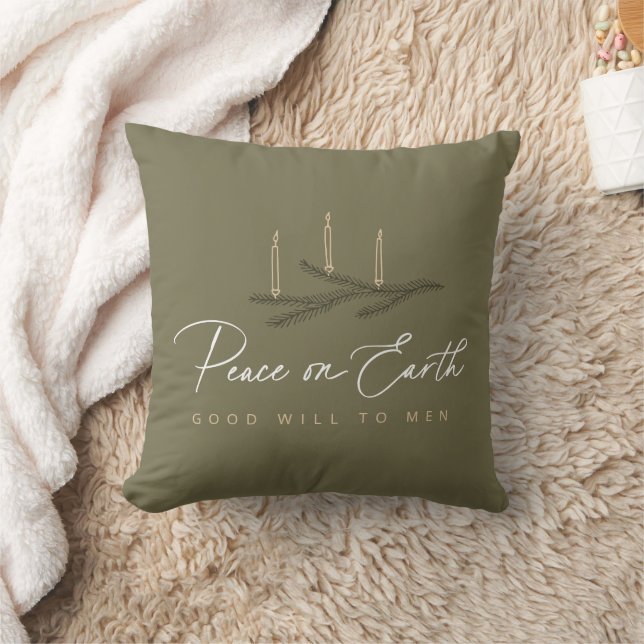 Elegant Peace On Earth Good Will To Men Christmas  Cushion (Blanket)
