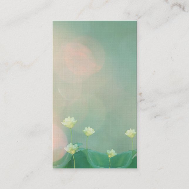 Elegant Peaceful Calm Lotus Soft Artistic Blank Business Card (Front)