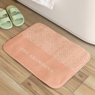 Elegant Peach Abstract Bath Mat