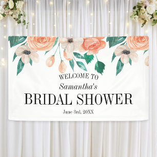 Elegant Peach Bridal Shower Personalised Banner