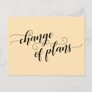 Elegant Peach Change of Plans Postponed Wedding Postcard