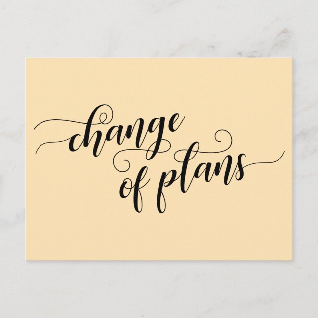 Elegant Peach Change of Plans Postponed Wedding Postcard (Front)