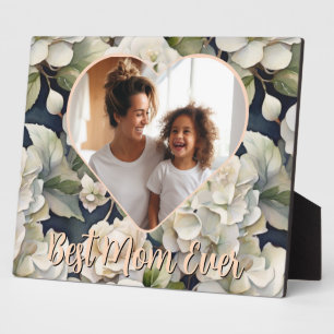 Elegant peach cream floral Best Mum Ever photo  Plaque