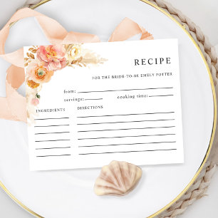 Elegant Peach Cream Floral Bridal Shower Recipe